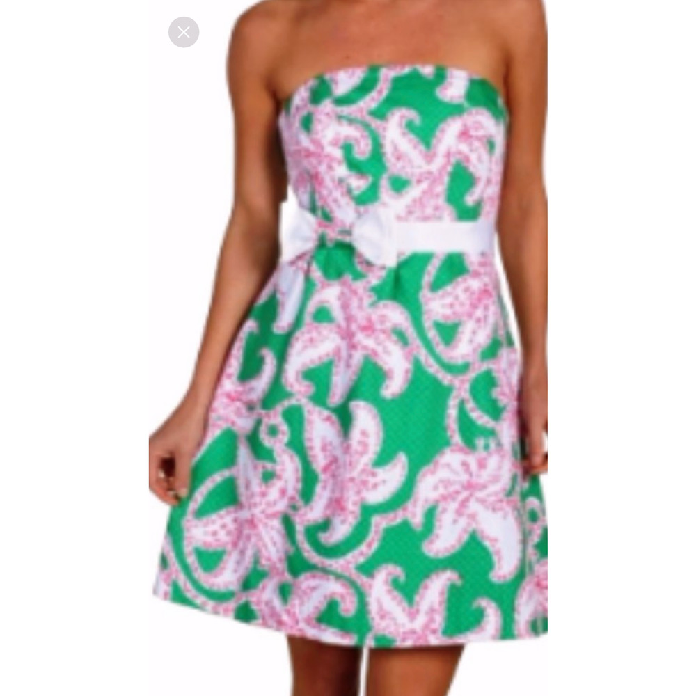 Lilly Pulitzer sz 4 AMBERLY STARFISH TWINKLE Strapless Dress EUC